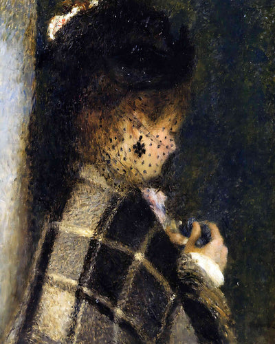 Young Woman with a Veil Painting by Pierre-Auguste Renoir 8x10" Art Print