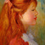 Young Girl with Long Hair in Profile Art Print 1890 by Renoir (6 Sizes)