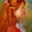 Young Girl with Long Hair in Profile Art Print 1890 by Renoir (6 Sizes)