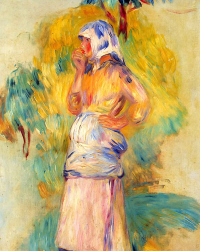Young Peasant Eating an Apple painting by Pierre-Auguste Renoir (1894)