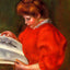 Young Woman Looking at a Print 1896 by Pierre-Auguste Renoir Art Print (6 Sizes)