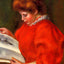 Young Woman Looking at a Print 1896 by Pierre-Auguste Renoir Art Print (6 Sizes)