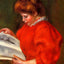 Young Woman Looking at a Print 1896 by Pierre-Auguste Renoir Art Print (6 Sizes)
