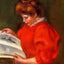 Young Woman Looking at a Print art print by Pierre-Auguste Renoir (1896)