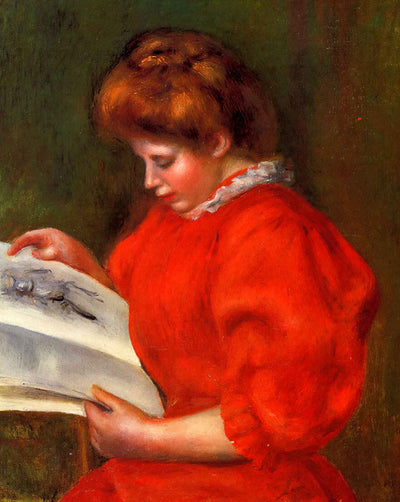 Young Woman Looking at a Print art print by Pierre-Auguste Renoir (1896)