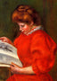 Young Woman Looking at a Print 1896 by Pierre-Auguste Renoir Art Print (6 Sizes)