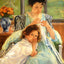 Young Mother Sewing fine art print by Mary Cassatt (1900)