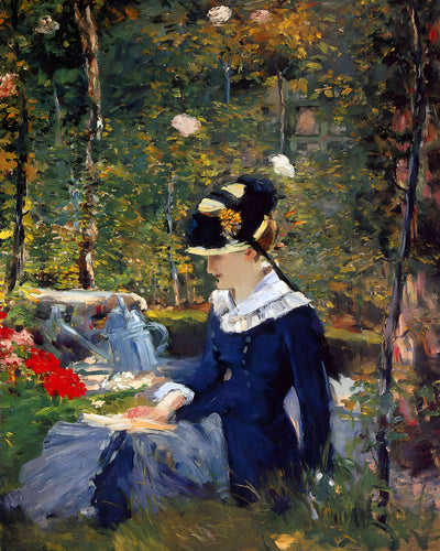 Young Woman in the Garden 1880 Painting by Edouard Manet 8x10" Art Print