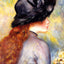 Young Girl Holding at Bouquet of Tulips Art Print 1878 by Renoir (6 Sizes)
