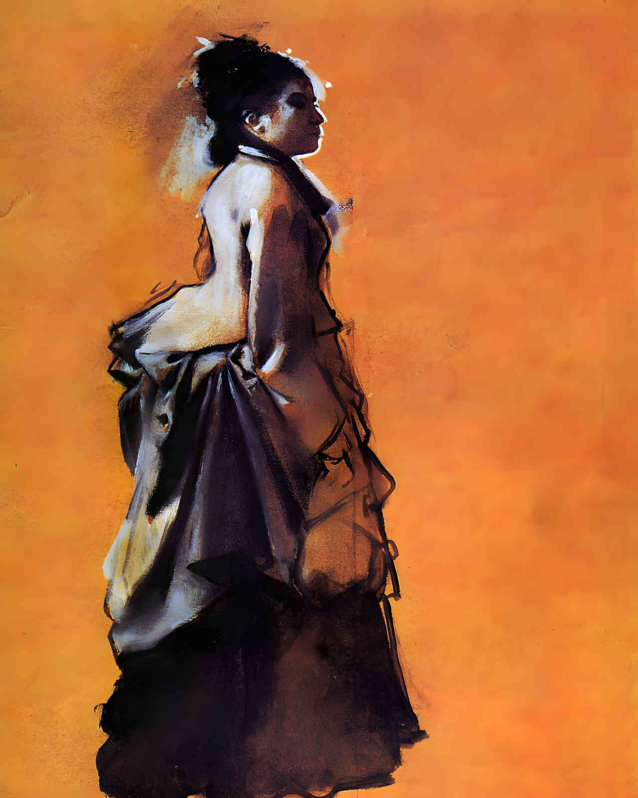 Young Woman in Street Dress 1872 Painting by Edgar Degas 8x10" Art Print