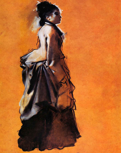 Young Woman in Street Dress painting print by Edgar Degas (1872)