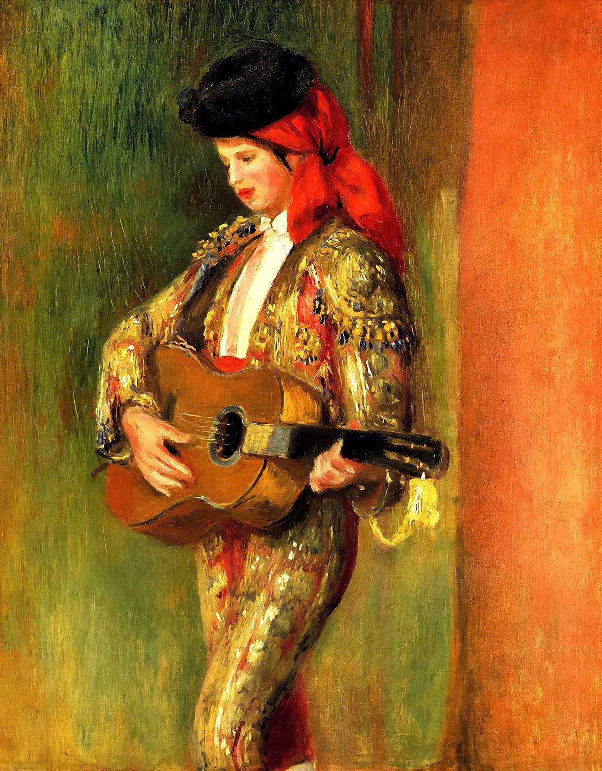 Young Guitarist Standing 1897 by Pierre-Auguste Renoir Fine Art Print (6 Sizes)