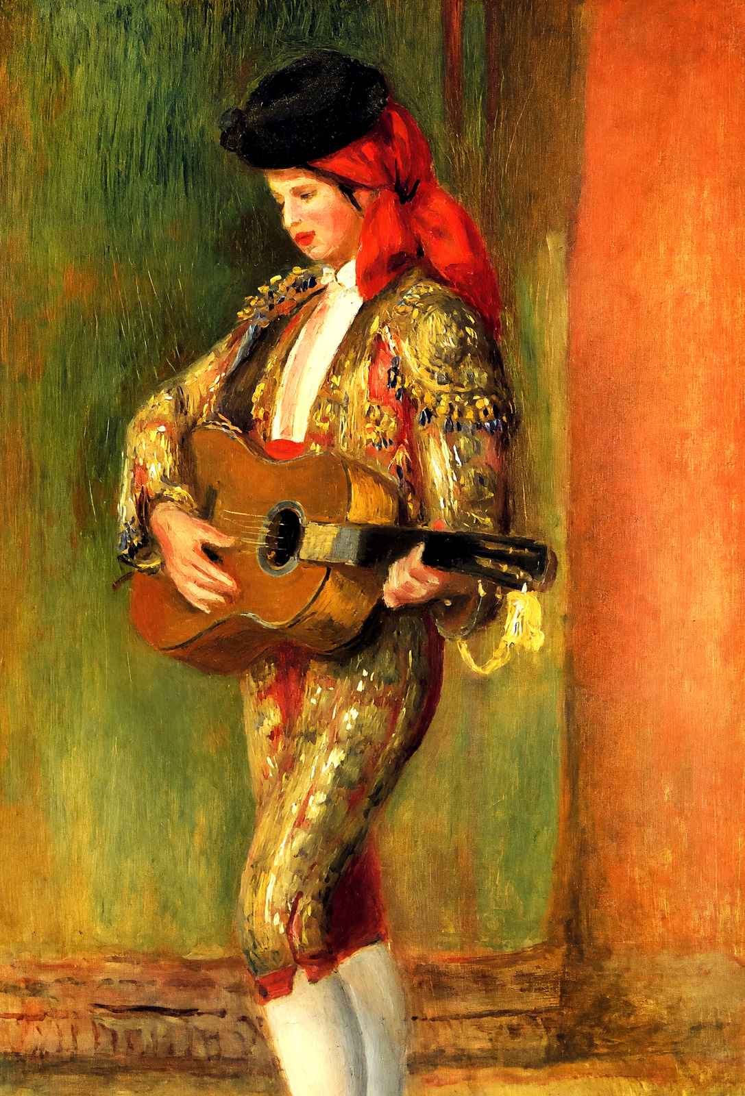 Young Guitarist Standing 1897 by Pierre-Auguste Renoir Fine Art Print (6 Sizes)