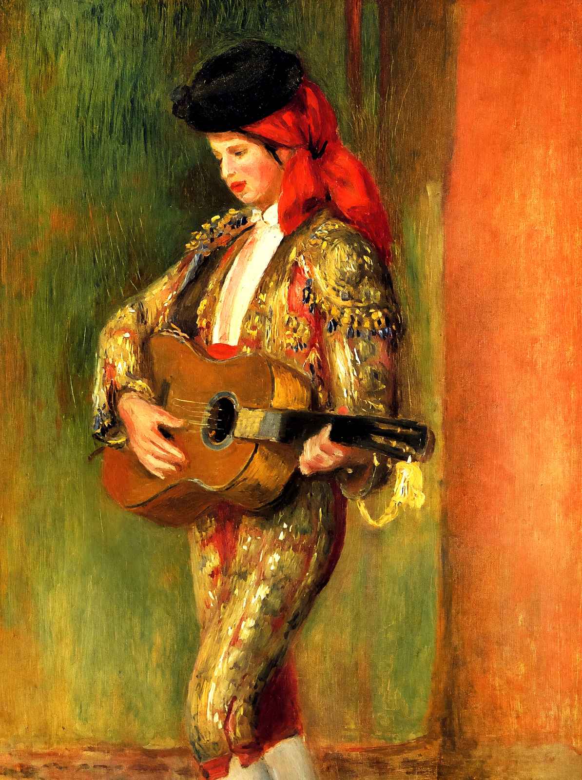 Young Guitarist Standing 1897 by Pierre-Auguste Renoir Fine Art Print (6 Sizes)