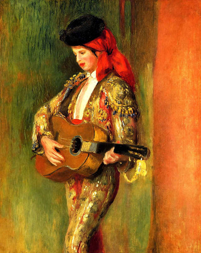 Young Guitarist Standing fine art print by Pierre-Auguste Renoir (1897)