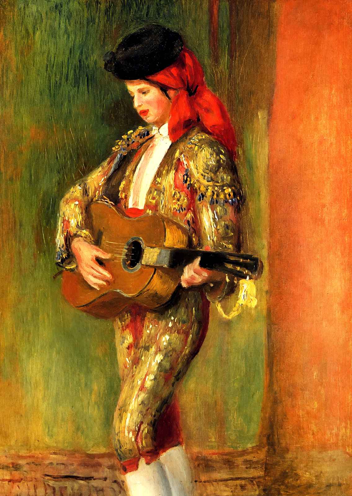 Young Guitarist Standing 1897 by Pierre-Auguste Renoir Fine Art Print (6 Sizes)
