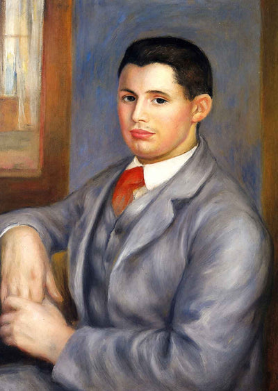 Young Man in a Red Tie, Portrait of Eugene Renoir 1890 Art Print (6 Sizes)