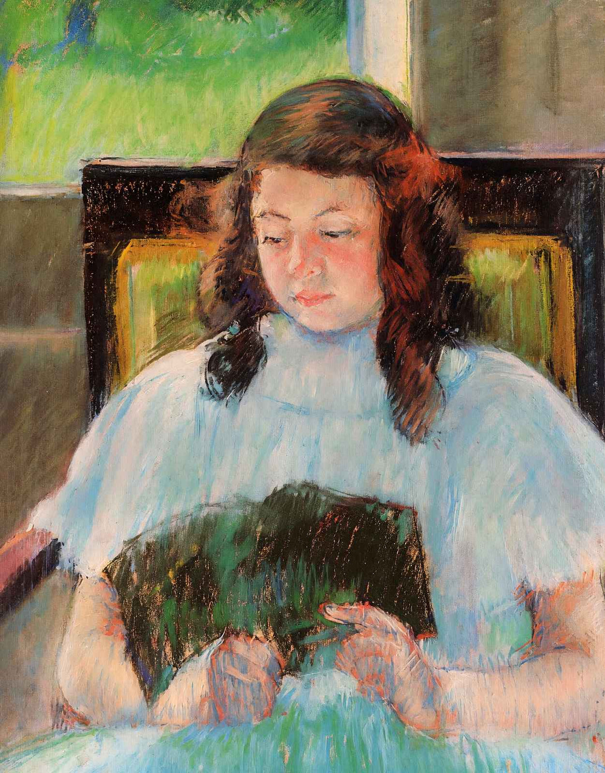 Young Girl Reading 1908 Painting by Mary Cassatt Fine Art Print (6 Sizes)