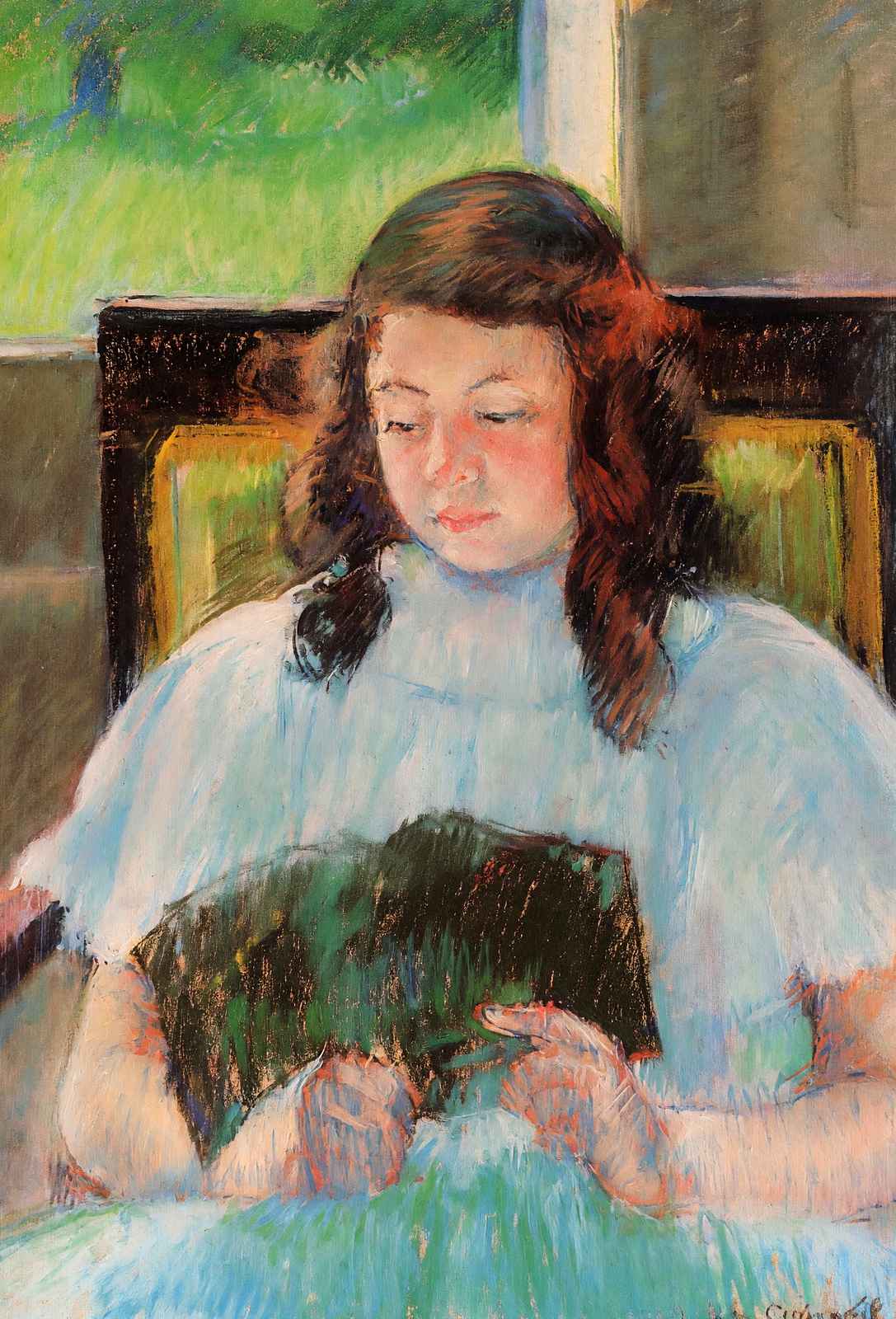 Young Girl Reading 1908 Painting by Mary Cassatt Fine Art Print (6 Sizes)