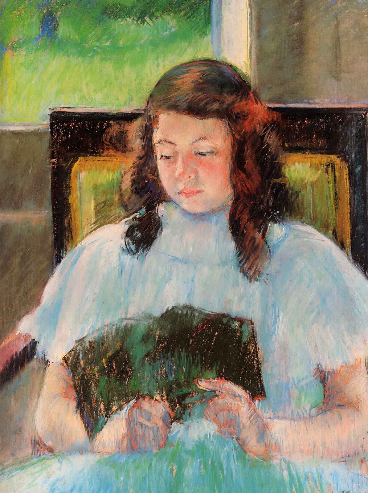 Young Girl Reading 1908 Painting by Mary Cassatt Fine Art Print (6 Sizes)