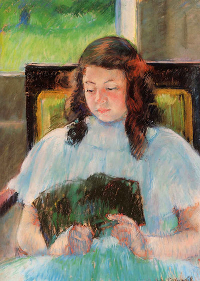 Young Girl Reading 1908 Painting by Mary Cassatt Fine Art Print (6 Sizes)