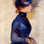 Young Woman in Bright Blue at the Conservatory 1877 Fine Art Print (6 Sizes)