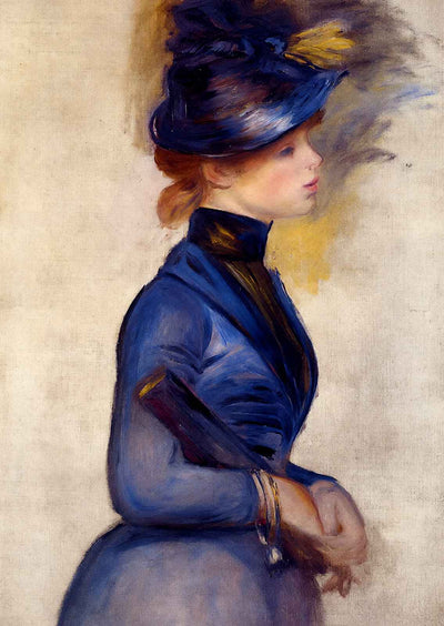 Young Woman in Bright Blue at the Conservatory 1877 Fine Art Print (6 Sizes)