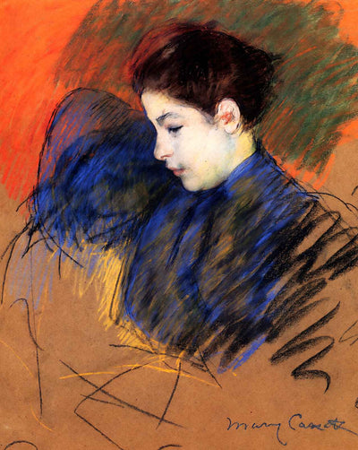 Young Woman Reflecting painting by Mary Cassatt (1894)
