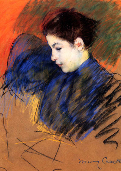 Young Woman Reflecting Art Print 1894 Painting by Mary Cassatt (6 Sizes)