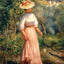 Young Woman in Red in the Fields Art Print 1900 by Renoir (6 Sizes) - Restored
