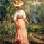 Young Woman in Red in the Fields art print by Pierre-Auguste Renoir (1900)