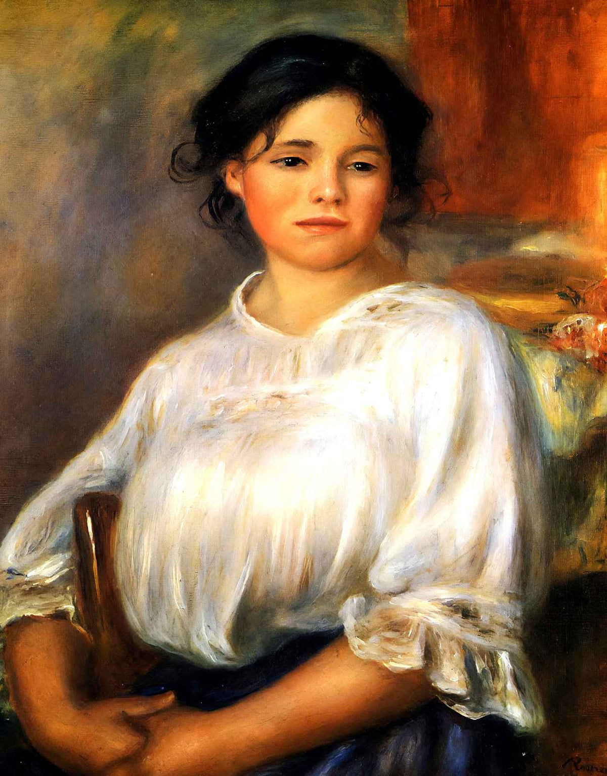 Young Woman Seated 1909 Painting by Pierre-Auguste Renoir Art Print (6 Sizes)