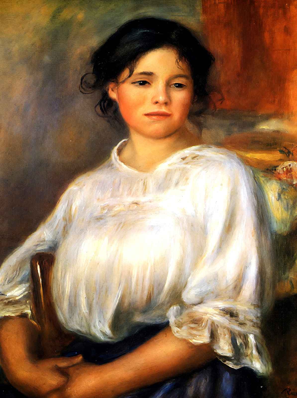 Young Woman Seated 1909 Painting by Pierre-Auguste Renoir Art Print (6 Sizes)