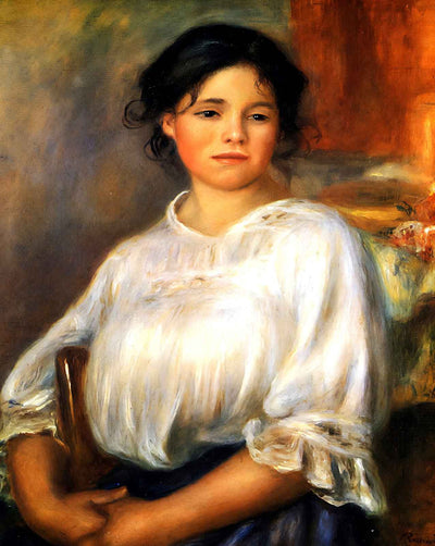 Young Woman Seated fine art print by Pierre-Auguste Renoir (1909)