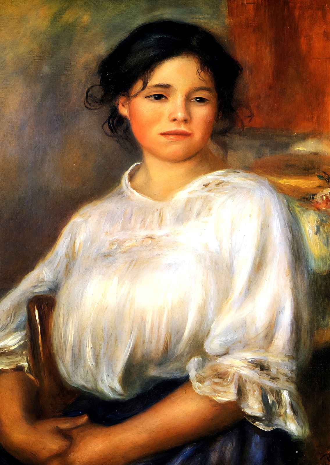 Young Woman Seated 1909 Painting by Pierre-Auguste Renoir Art Print (6 Sizes)