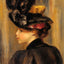 Young Woman Wearing a Black Hat 1895 by Renoir Art Print (6 Sizes) - Acid Free