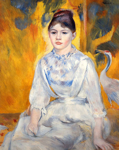 Young Woman with Crane art print by Pierre-Auguste Renoir (1886)