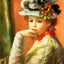 Young Girl in a White Hat 1891 by Pierre-Auguste Renoir Fine Art Print (6 Sizes)