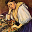 Young Italian Girl Resting on Her Elbow Art Print 1896 by Paul Cezanne (6 Sizes)