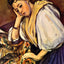 Young Italian Girl Resting on Her Elbow Art Print 1896 by Paul Cezanne (6 Sizes)
