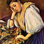 Young Italian Girl Resting on Her Elbow Art Print 1896 by Paul Cezanne (6 Sizes)