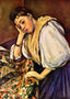 Young Italian Girl Resting on Her Elbow Art Print 1896 by Paul Cezanne (6 Sizes)
