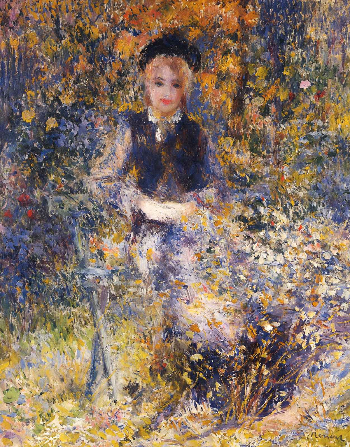 Young Woman on a Bench 1875 by Pierre-Auguste Renoir Art Print (6 Sizes)