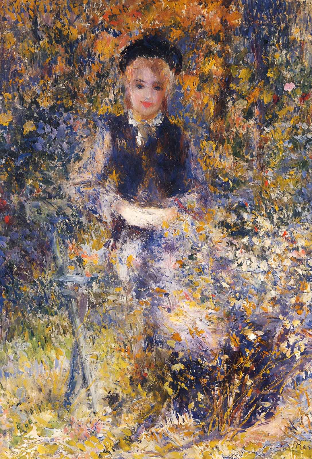 Young Woman on a Bench 1875 by Pierre-Auguste Renoir Art Print (6 Sizes)