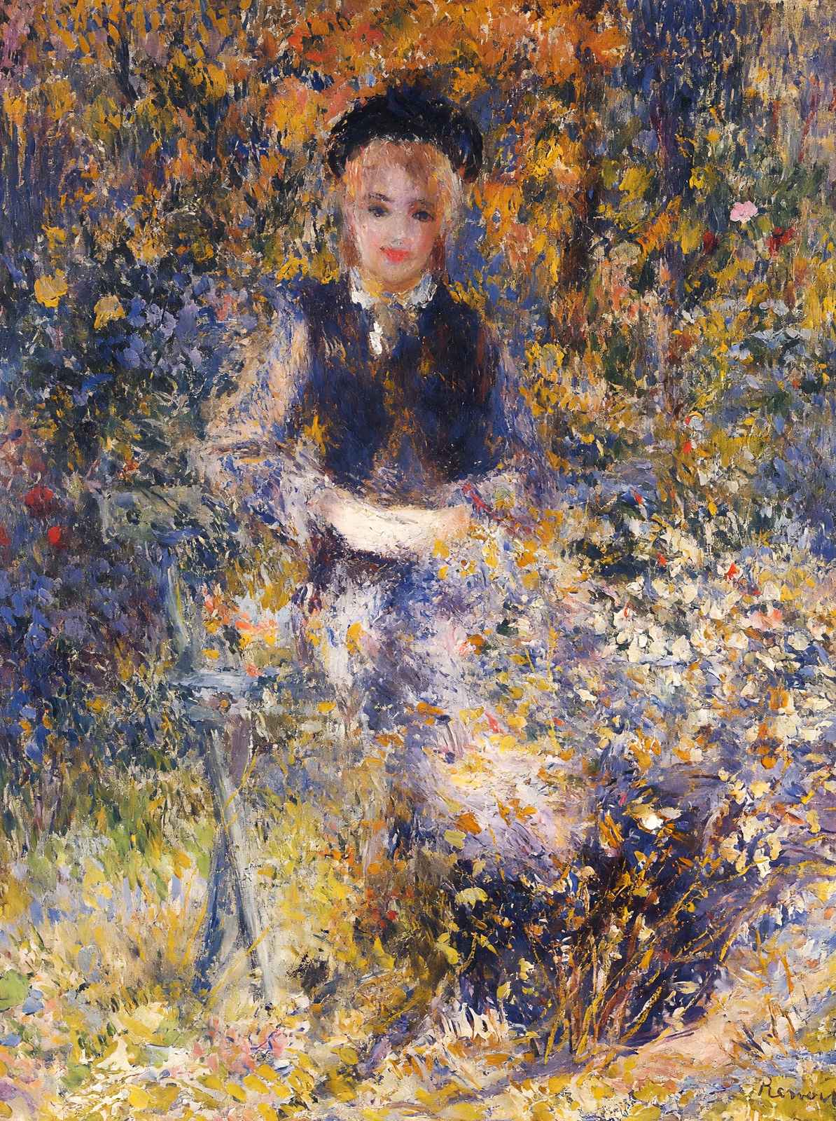 Young Woman on a Bench 1875 by Pierre-Auguste Renoir Art Print (6 Sizes)
