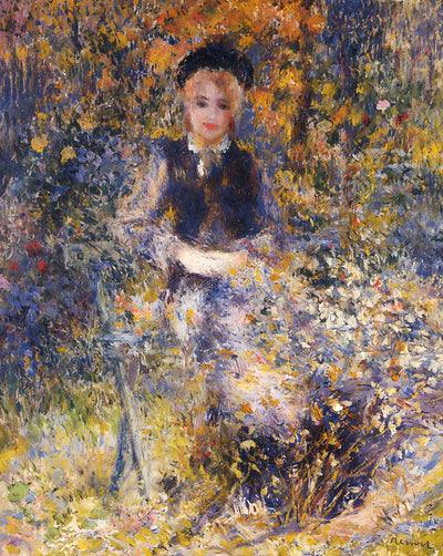 Young Woman on a Bench art print by Pierre-Auguste Renoir (1875)