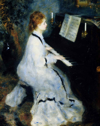 Young Woman at the Piano art print by Pierre-Auguste Renoir (1876)