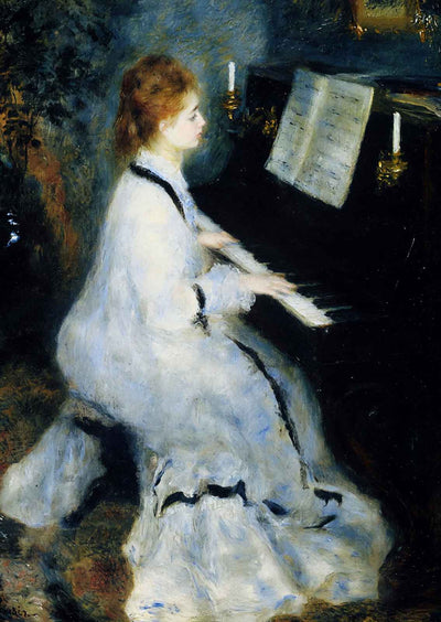 Young Woman at the Piano 1876 by Pierre-Auguste Renoir Fine Art Print (6 Sizes)