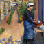 Young Woman Washing Plates painting print by Camille Pissarro (1882)