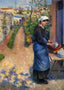 Young Woman Washing Plates 1882 Painting by Camille Pissarro Art Print (6 Sizes)